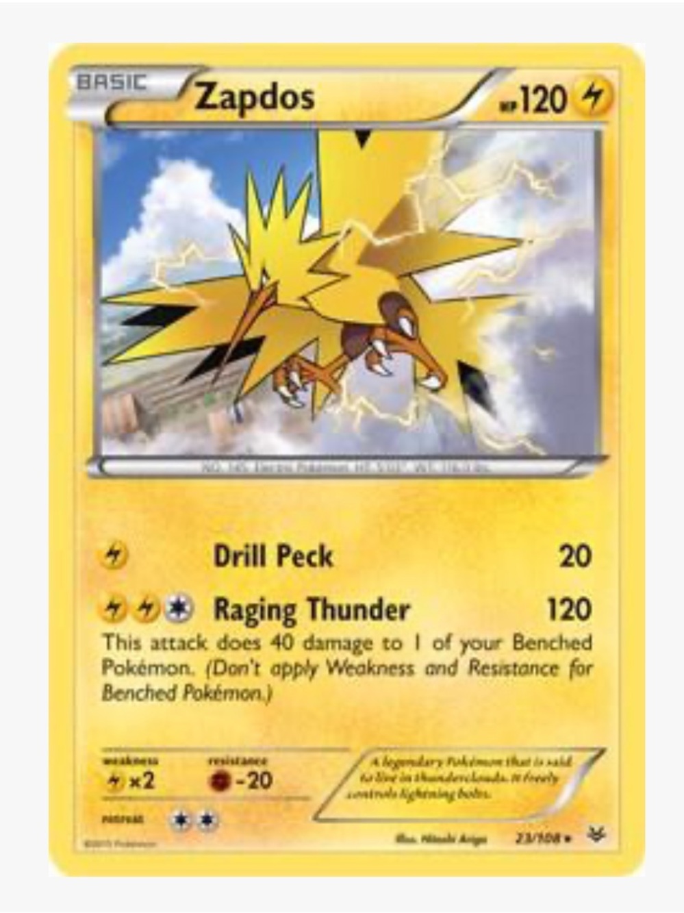 Zapdos XY Roaring Skies Deck Exclusives Pokemon Trading Card